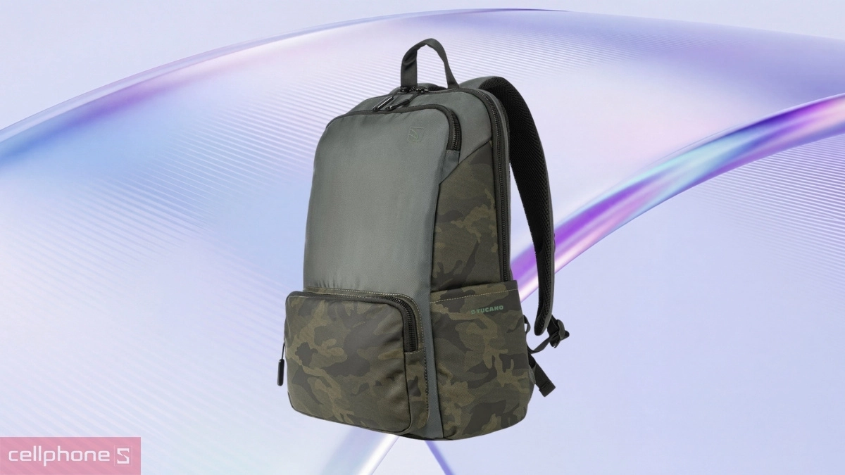 Thiết kế camo balo laptop Tucano Terra Camouflage 16 inch