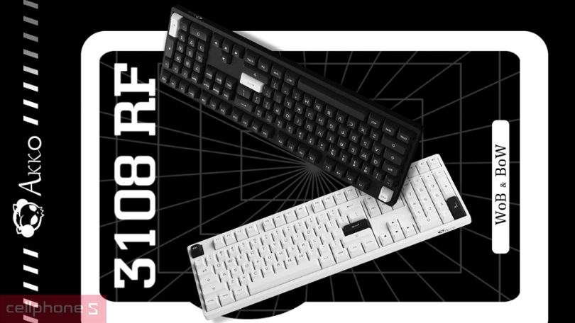 Switch Bàn phím cơ AKKO 3108 RF White On Black