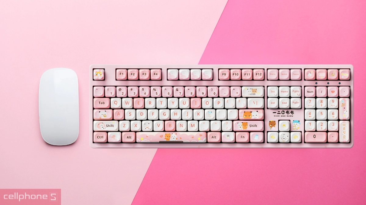 Kết nối USB Type-C trên Bàn phím cơ có dây Akko 3108 V3 Yier and Bubu Pink