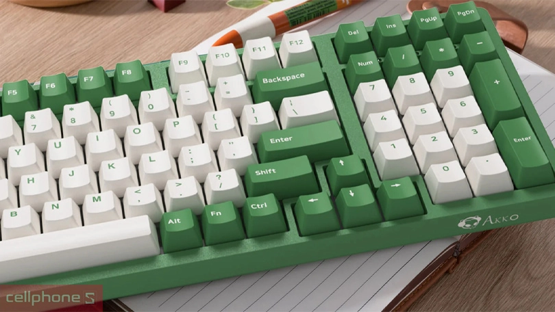 Kích thước, kết nối của bàn phím cơ không dây AKKO 3098B Match Red Bean