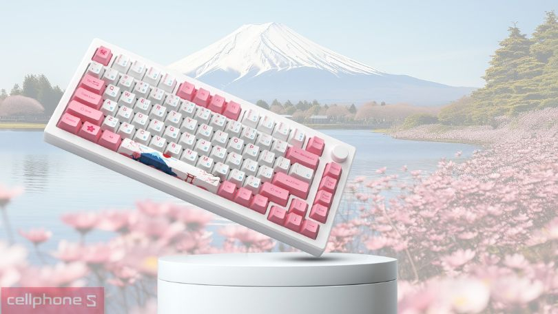 Thiết kế bàn phím cơ không dây AKKO MOD007B-HE PC Tokyo Sakura Pink