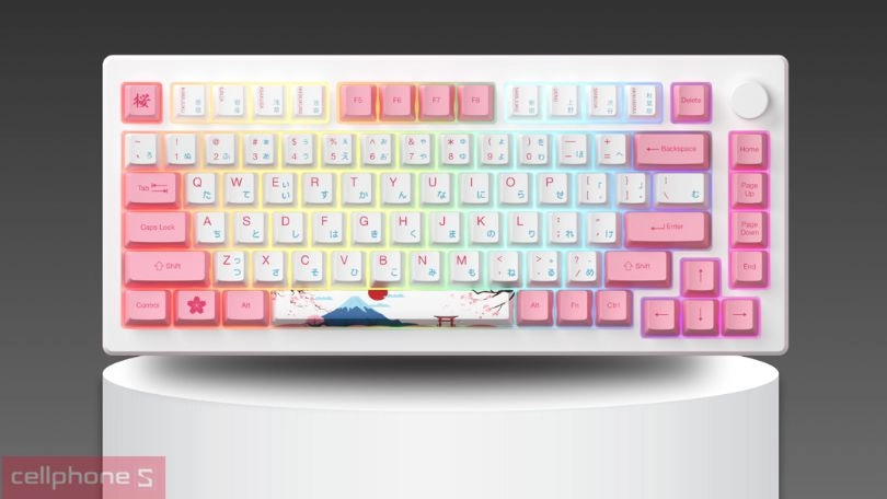 Keycap, switch của bàn phím cơ không dây AKKO MOD007B-HE PC Tokyo Sakura Pink