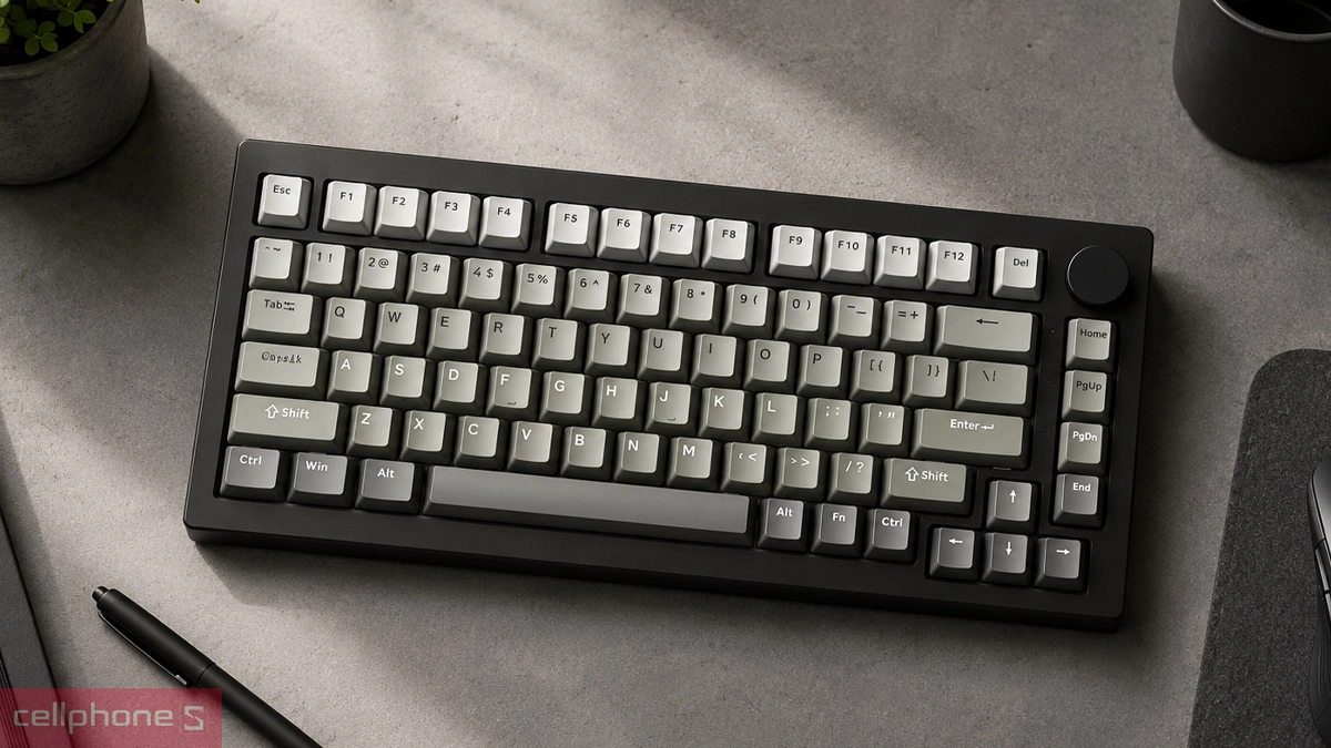 Layout 75% của Bàn phím cơ không dây Bluetooth AKKO 5075 V3 Black&Gray Gradient