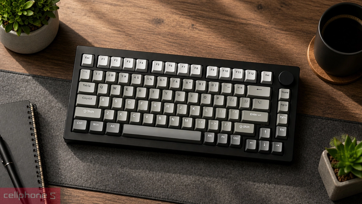 Akko FrostPink Switch trên Bàn phím cơ không dây Bluetooth AKKO 5075 V3 Black&Gray Gradient