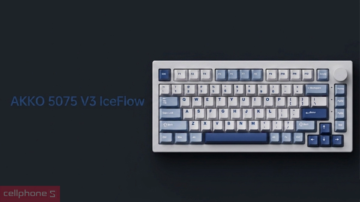 Thiết kế bàn phím cơ không dây Bluetooth AKKO 5075 V3 IceFlow