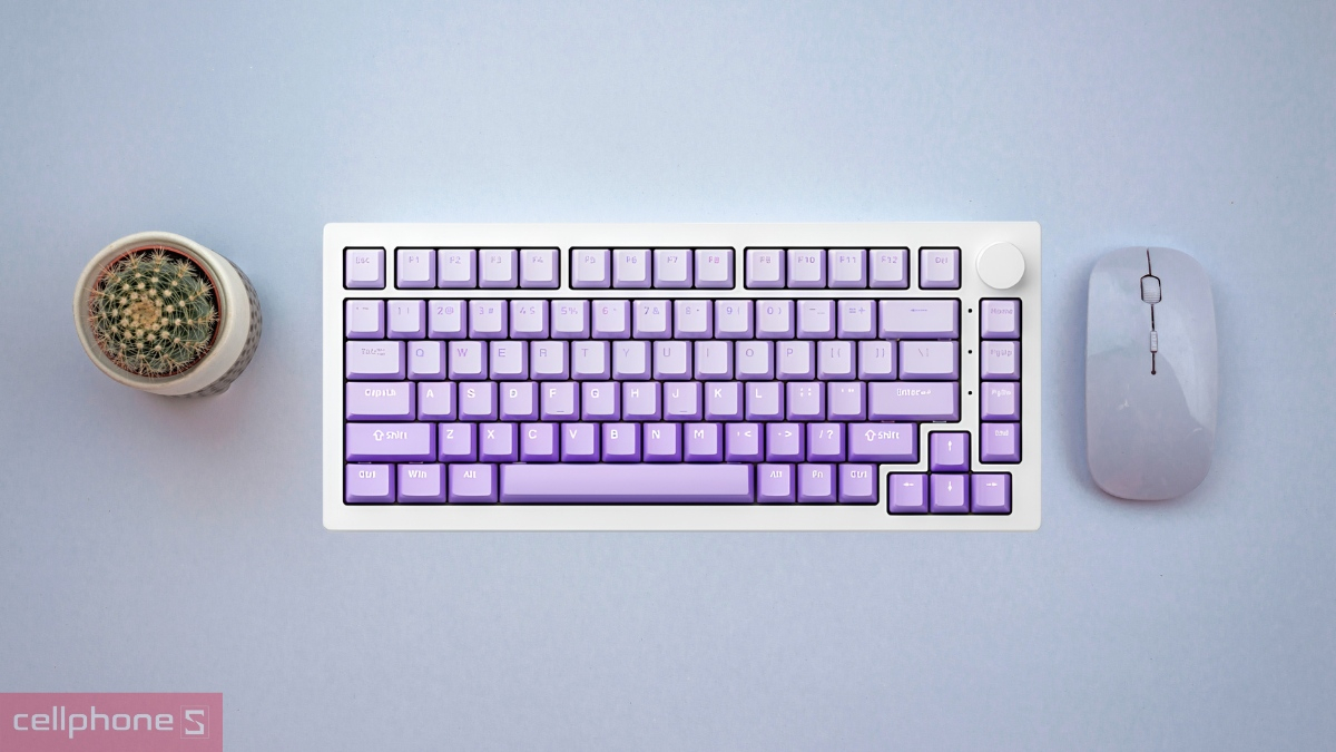 Tùy chỉnh Akko Cloud Driver cho Bàn phím cơ không dây Bluetooth Akko 5075 V3 White Purple Gradient
