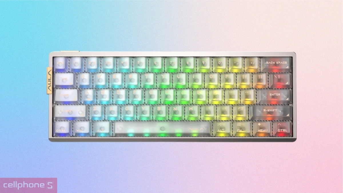 Bàn phím cơ có dây Aula AG60 Bạc sở hữu thiết kế 61 phím