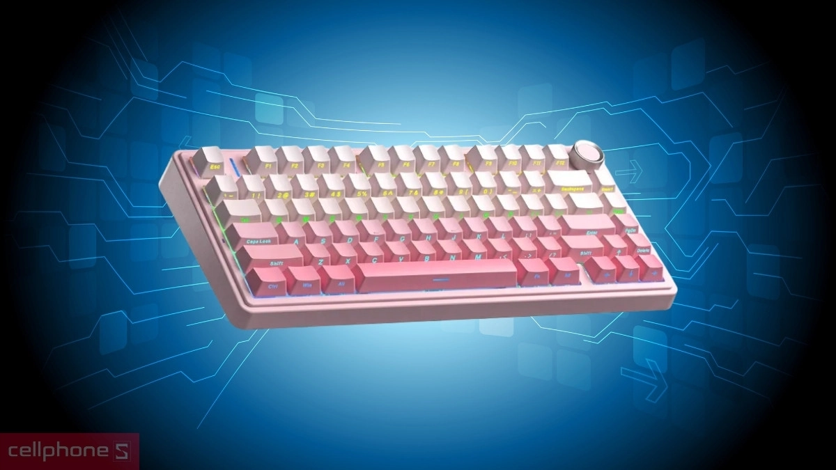 Thiết kế bàn phím cơ Aula F75 hồng gradient