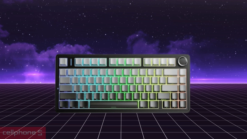 Thiết kế, đèn nền của bàn phím cơ không dây Aula F75 Pro đen