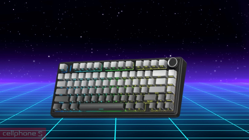 Keycap, switch của bàn phím cơ không dây Aula F75 Pro đen