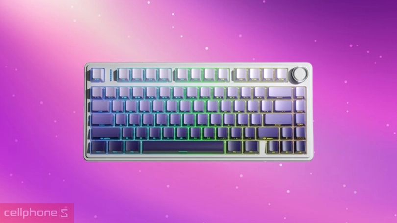Thiết kế, đèn nền của bàn phím cơ không dây Aula F75 Pro Tím