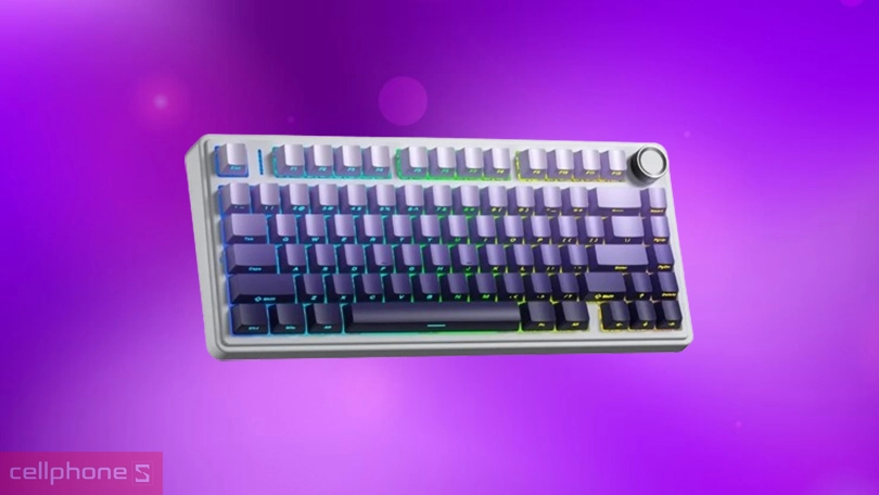 Keycap, đèn nền của bàn phím cơ không dây Aula F75 Pro Tím