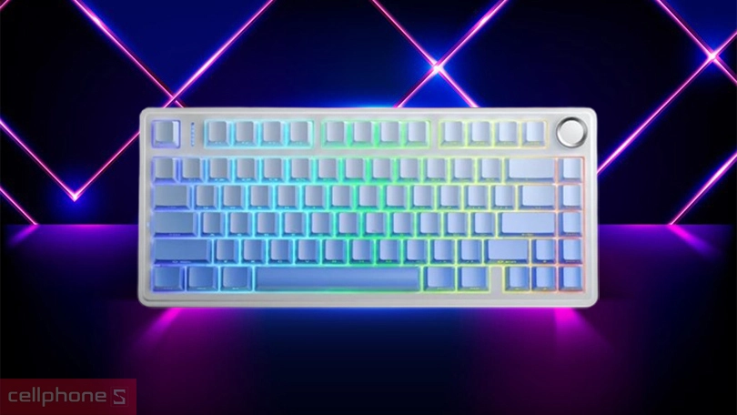 Thiết kế, đèn nền của bàn phím cơ không dây Aula F75 Pro xanh dương