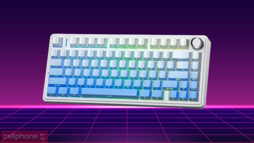 Keycap, switch của bàn phím cơ không dây Aula F75 Pro xanh dương