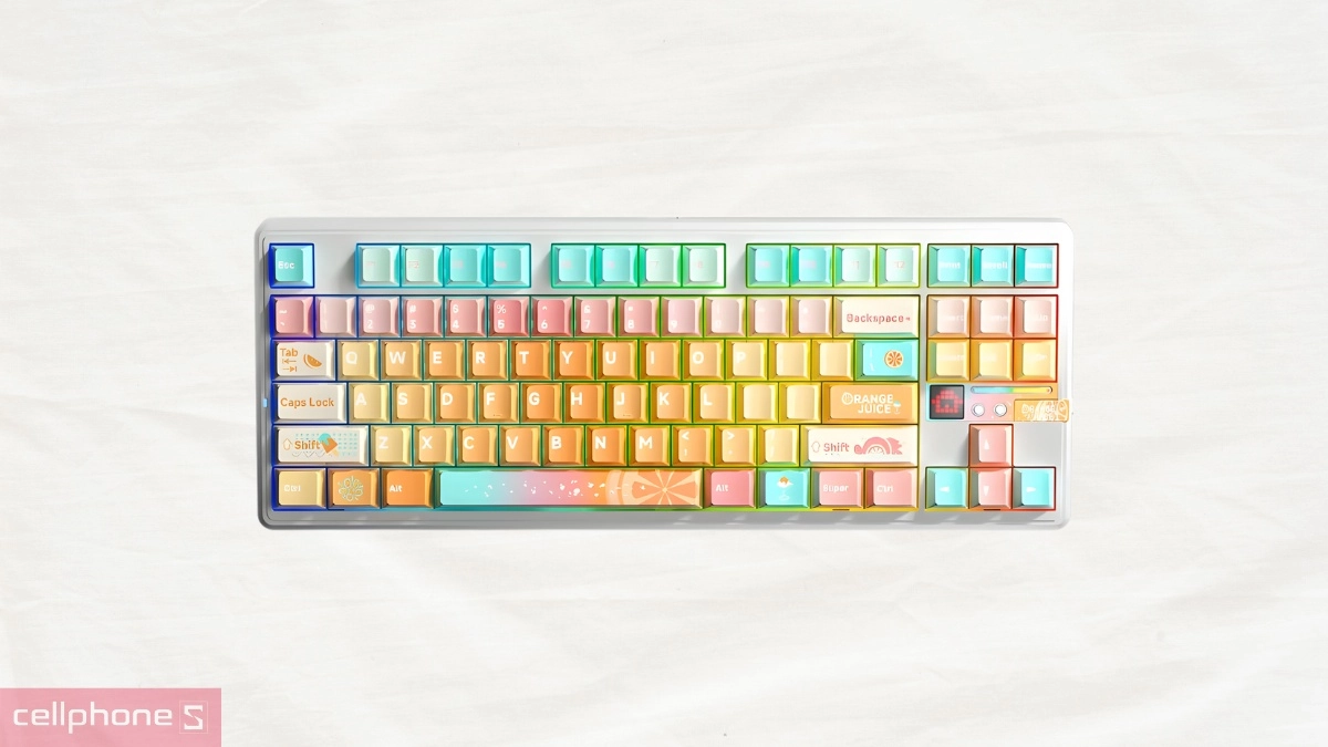 Bàn phím cơ không dây Aula F87 Pro V2 Cam - Trải nghiệm gõ mượt, tốc độ phản hồi cao