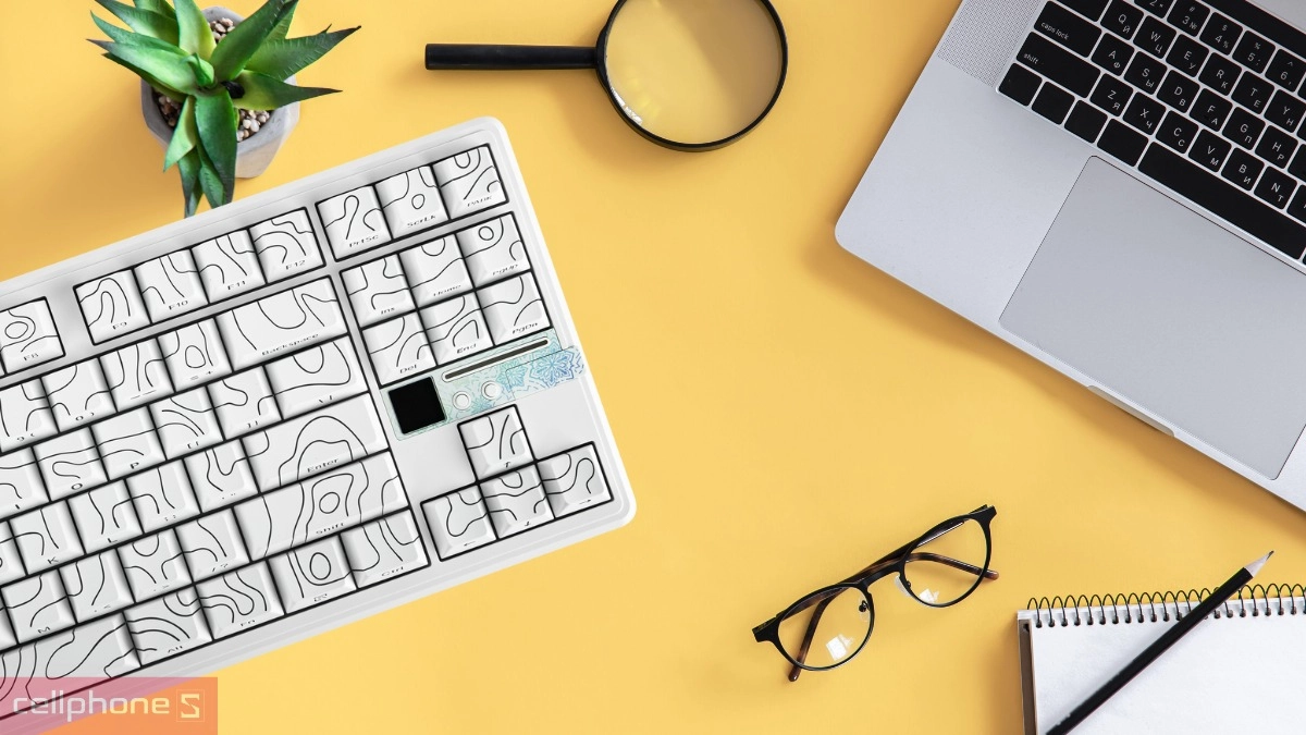 Hành trình bàn phím cơ không dây AULA F87 Pro V2 trắng Contour