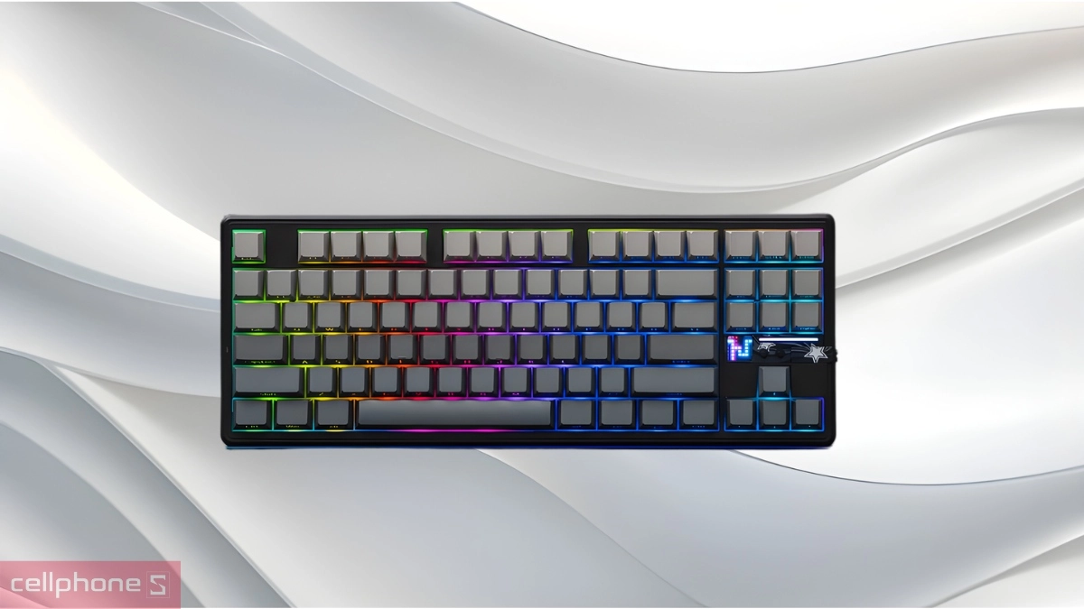 Bàn phím cơ không dây AULA F87 Pro V2 xám đen gradient - Thiết kế hiện đại, thu hút