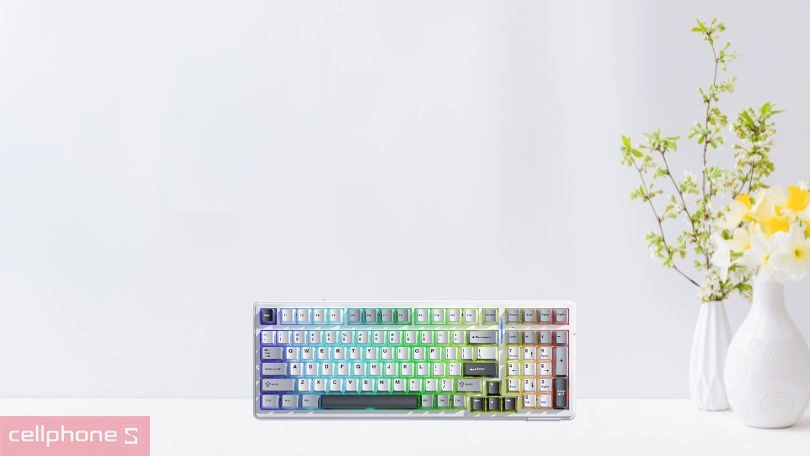 Các chế độ kết nối và dung lượng pin của bàn phím cơ không dây AULA F99 Wood Switch