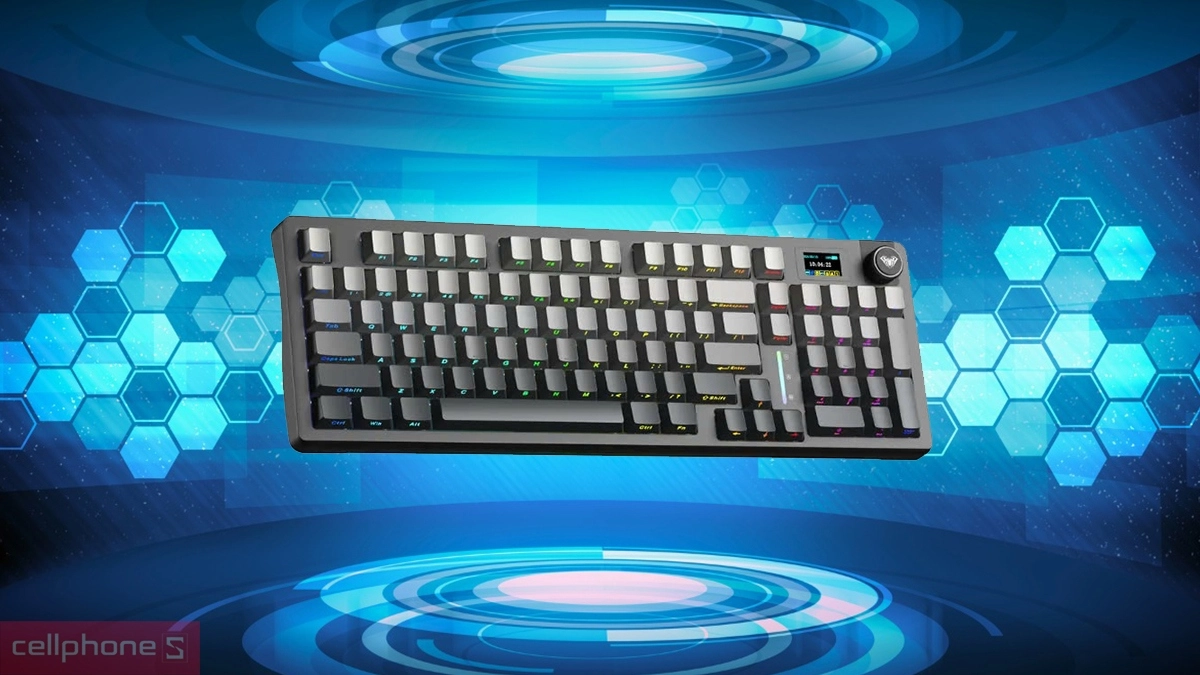 Star Vector switchtrên bàn phím cơ không dây AULA S98 Pro Xám Đen Gradient
