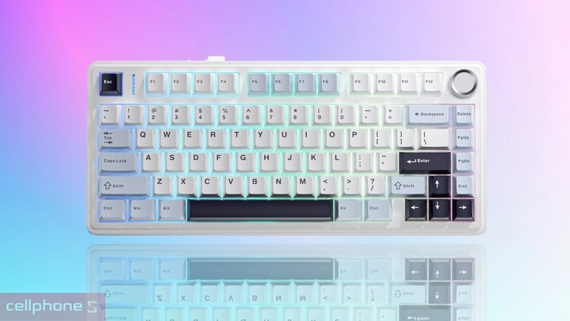 Thiết kế bàn phím không dây Aula F75 Glacier Blue