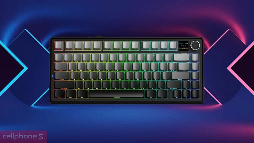 Bàn phím không dây Aula F75 Max đen Gradien - Thiết kế độc đáo, gõ mượt mà