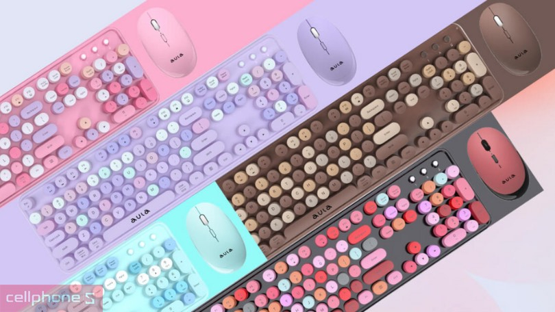 Thiết kế combo bàn phím + chuột không dây AULA AC306