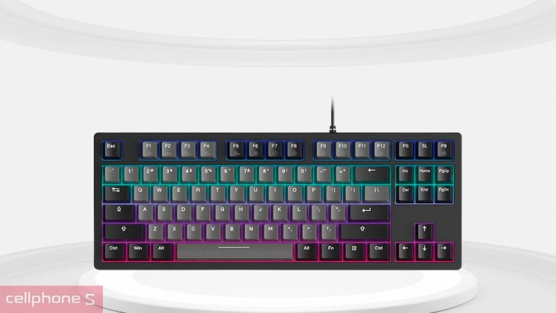 Bàn phím cơ có dây Dareu EK87 V2 Multi Led Gray X Black - Nhạy bén, êm ái