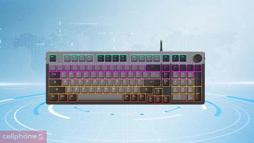 Keycap bàn phím cơ có dây DAREU EK98L RGB GREY-BLACK