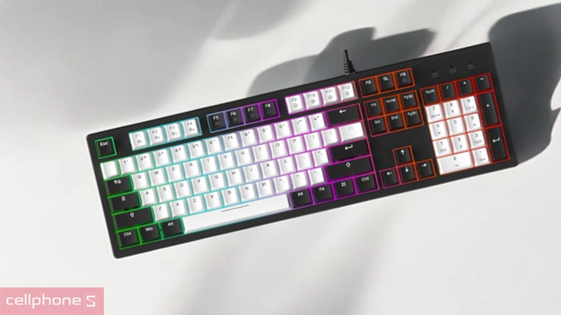 Thiết kế, đèn nền của bàn phím cơ DareU EK104 White Black