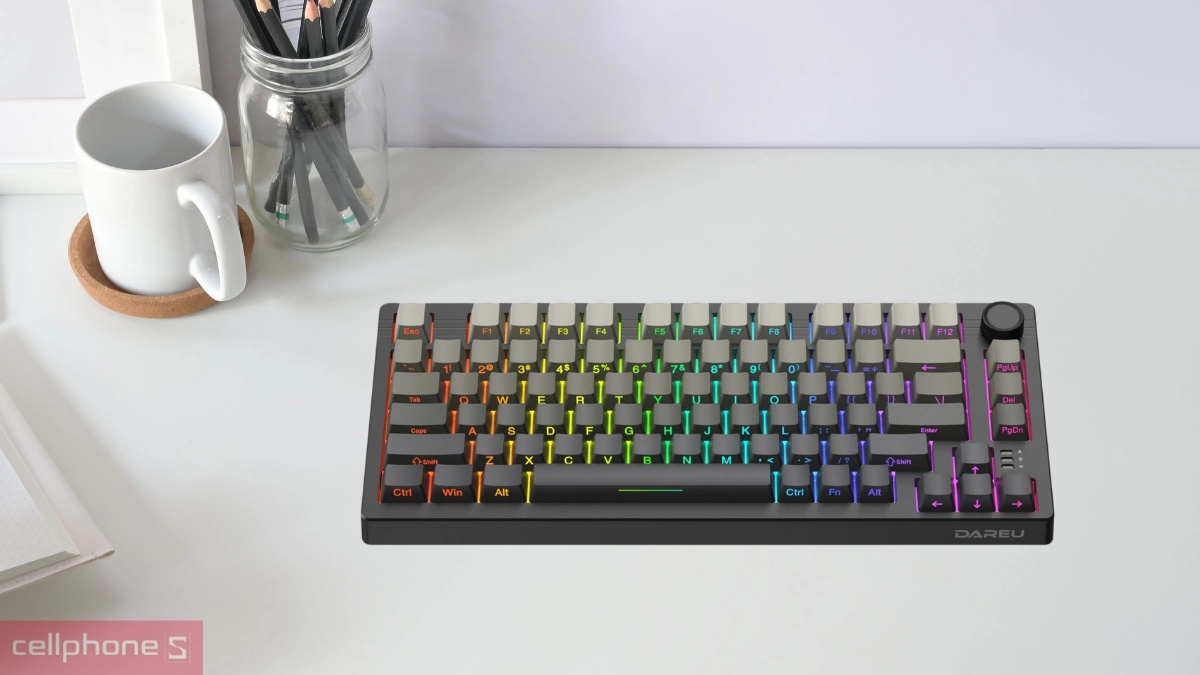 LED RGB bàn phím cơ DAREU EK75 PRO Cloudy Aqua