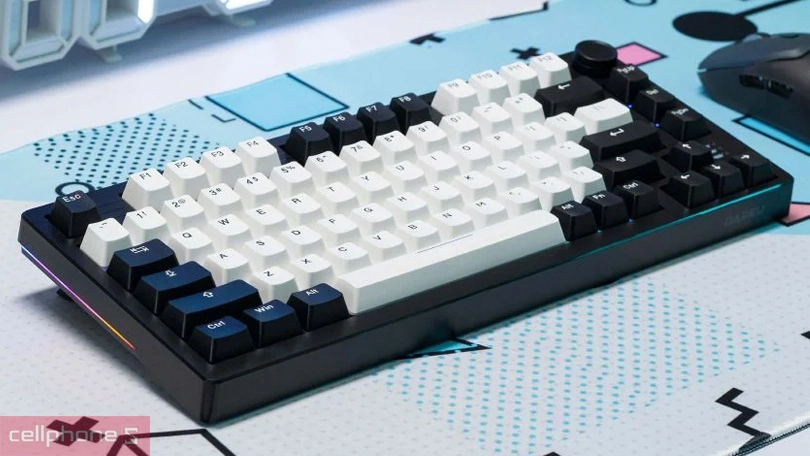 Đèn nền của bàn phím cơ DareU EK75 Pro White Black RGB