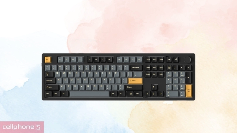 Keycap, switch của bàn phím cơ không dây Dareu EK106 Pro RBG Black Golden