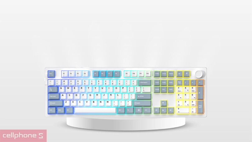 Thiết kế, đèn nền của bàn phím cơ không dây DareU EK106 Pro RBG Haze-Blue