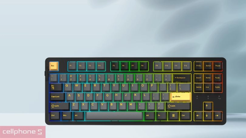 Thiết kế, đèn nền bàn phím cơ không dây DareU EK87 Pro Black-Golden