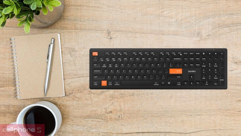 Switch bàn phím không dây DareU LK150D Black-Orange