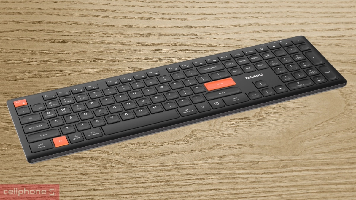 Thiết kế bàn phím không dây Dareu LK165D Black Orange
