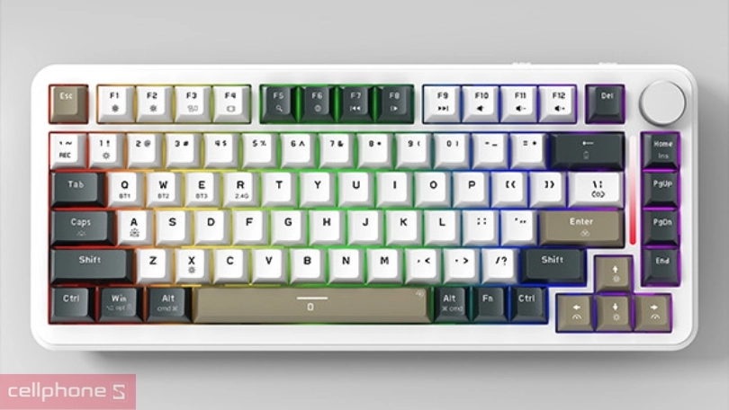 Thiết kế, đèn nền của bàn phím cơ E-Dra EK375W trắng