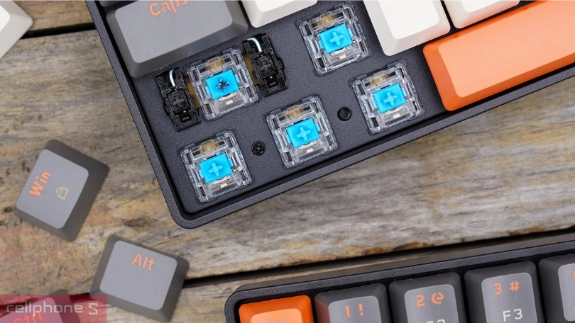 Bàn phím cơ E-dra không dây EK368KL Beta Red Switch 68 phím, switch Huano ổn định