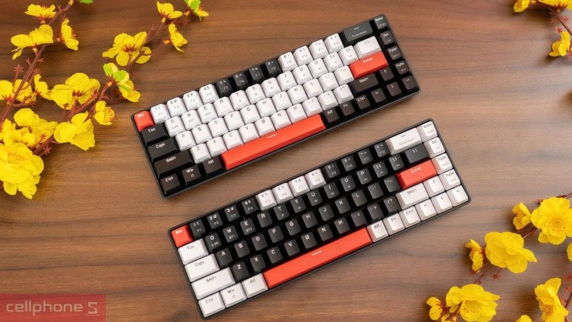 Bàn phím cơ E-Dra không dây EK368L BK Blue Switch - Hỗ trợ gõ với độ ổn định cao