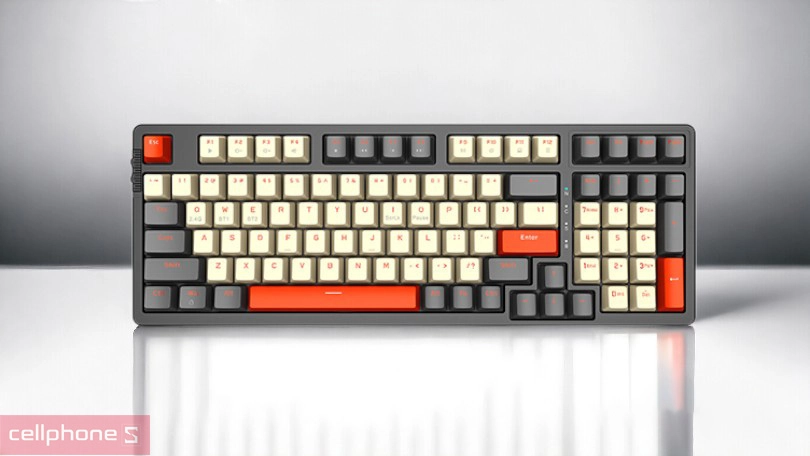 Bàn phím cơ E-DRA không dây EK398L Alpha Brown Switch – Tự do gõ phím, không vướng víu dây