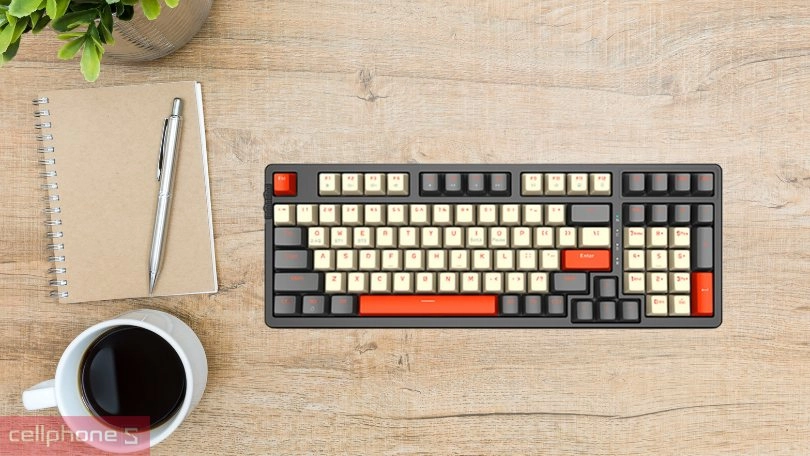 Bàn phím cơ E-DRA không dây EK398L Alpha Red Switch: bộ gõ nhỏ gọn cho game thủ