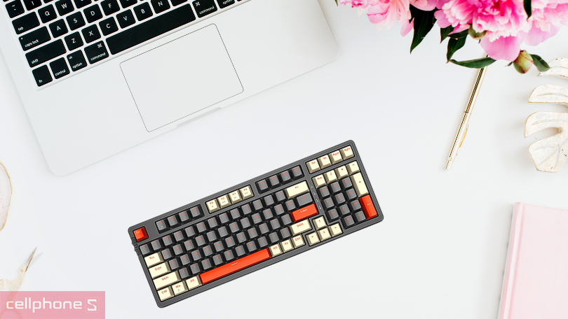 Bàn phím cơ E-DRA không dây EK398L Beta Brown Switch - Hệ thống 98 phím cho khả năng gõ ấn tượng