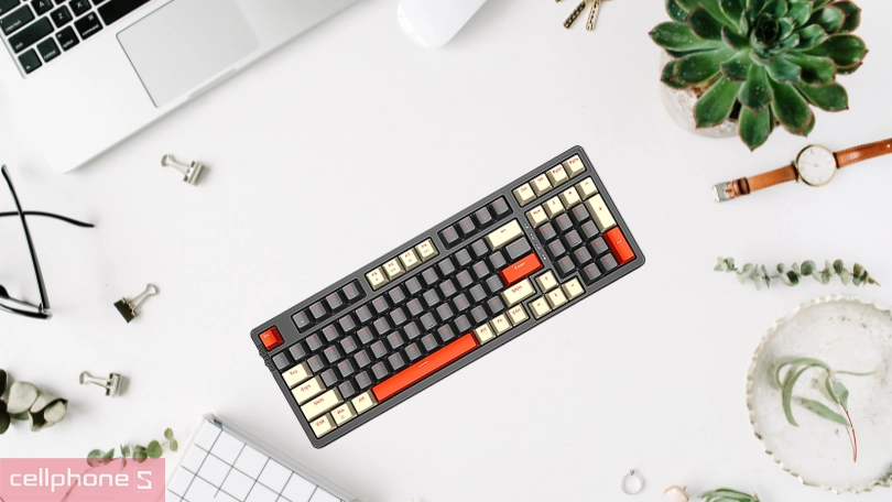 Bàn phím cơ E-DRA không dây EK398L Beta Brown Switch - Hệ thống 98 phím cho khả năng gõ ấn tượng