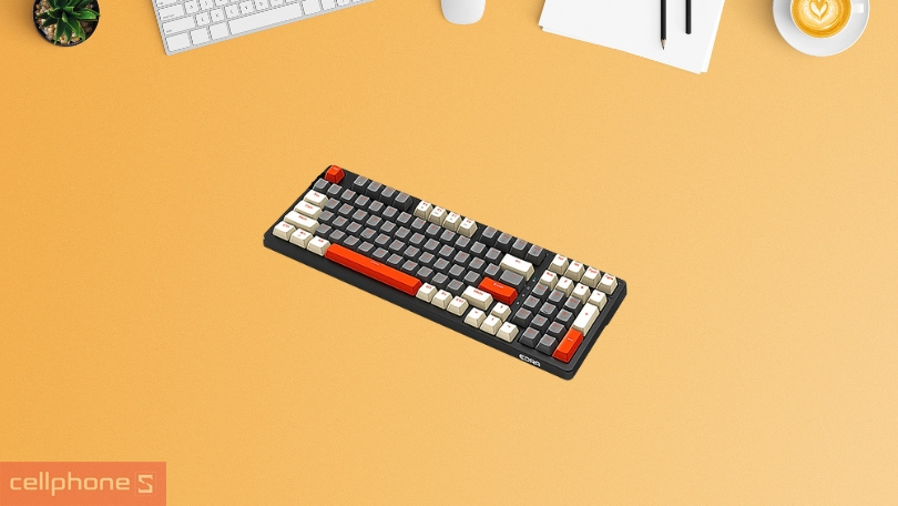 Bàn phím cơ E-Dra không dây EK398L Beta Red Switch - Thiết kế bắt mắt, Switch cao cấp