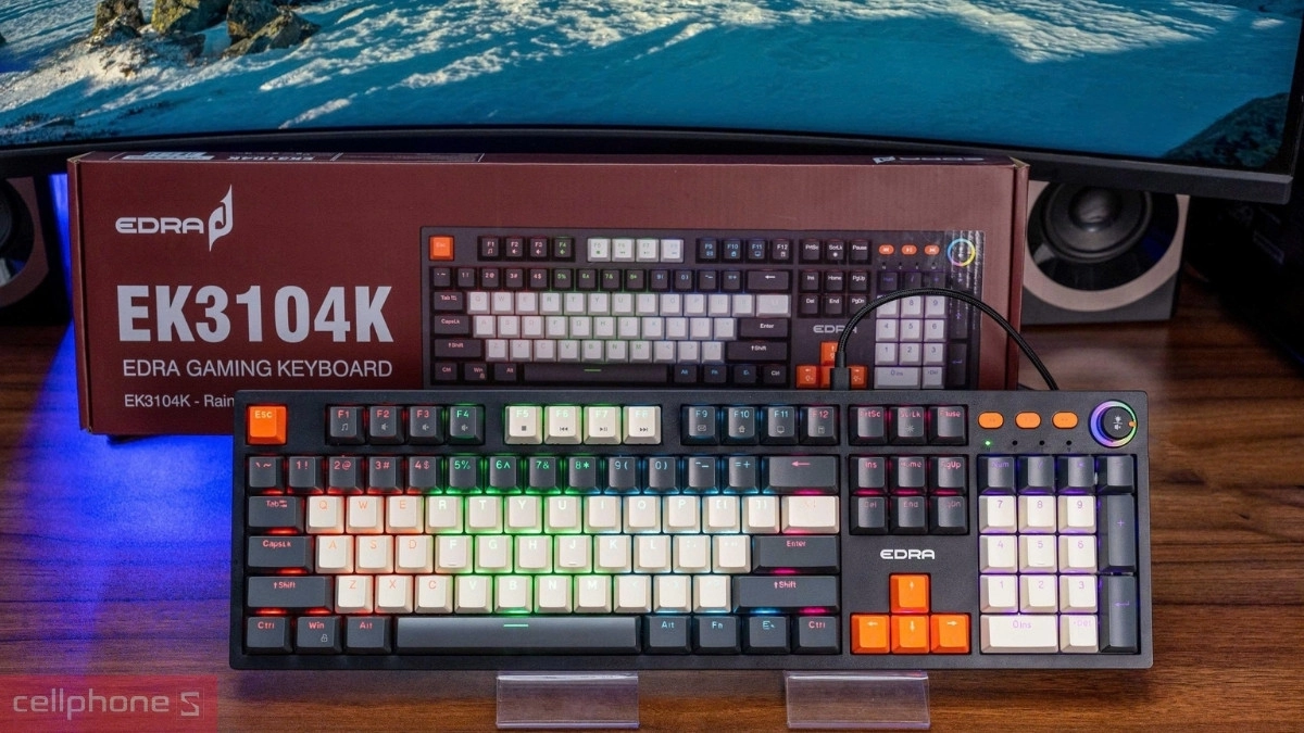 Thiết kế bàn phím cơ gaming E-Dra EK3104K đen