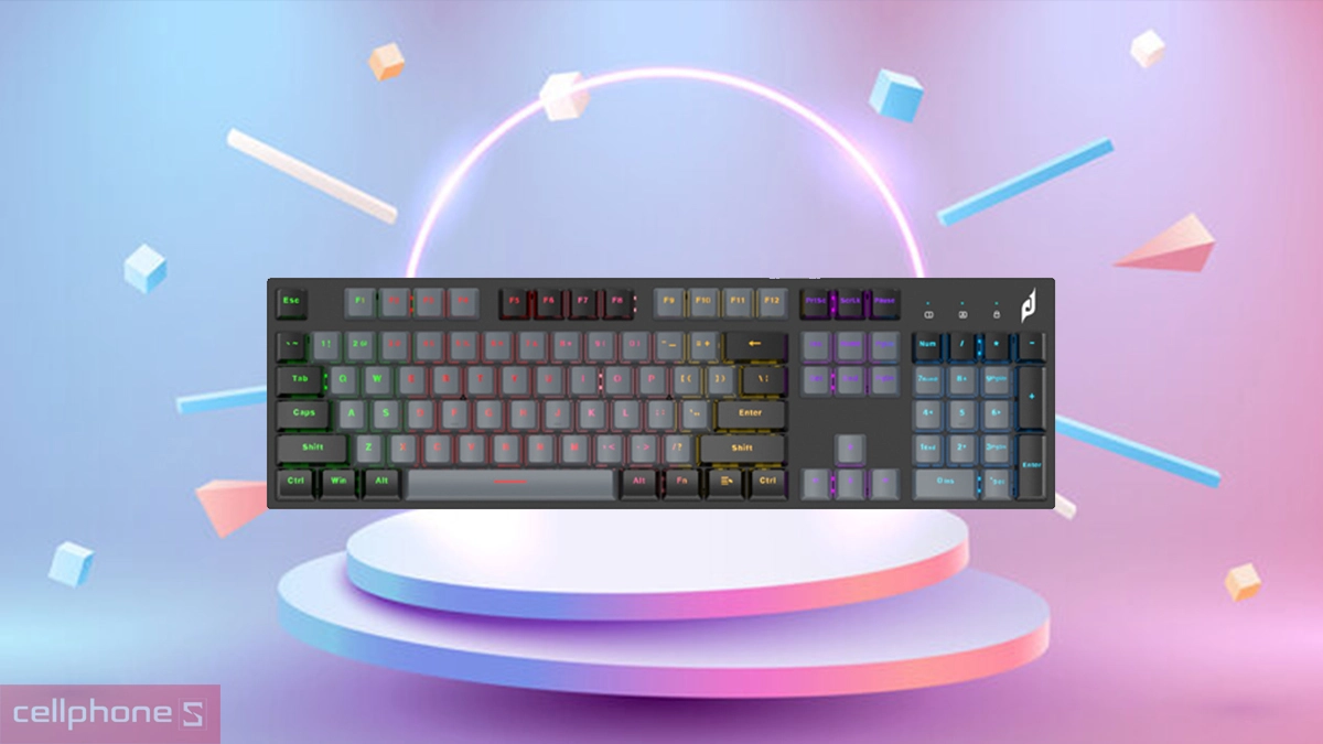 Hệ thống keycap và switch trên bàn phím cơ Gaming E-Dra EK315X đen xám