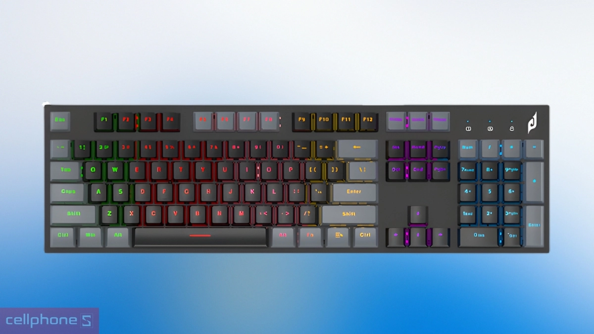 Tích hợp keycap ABS double injection trên bàn phím cơ gaming E-Dra EK315X Xám đen