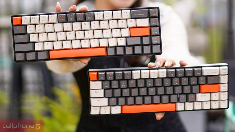 Thiết kế và 2 chế độ kết nối của bàn phím cơ không dây E-DRA EK368L Alpha