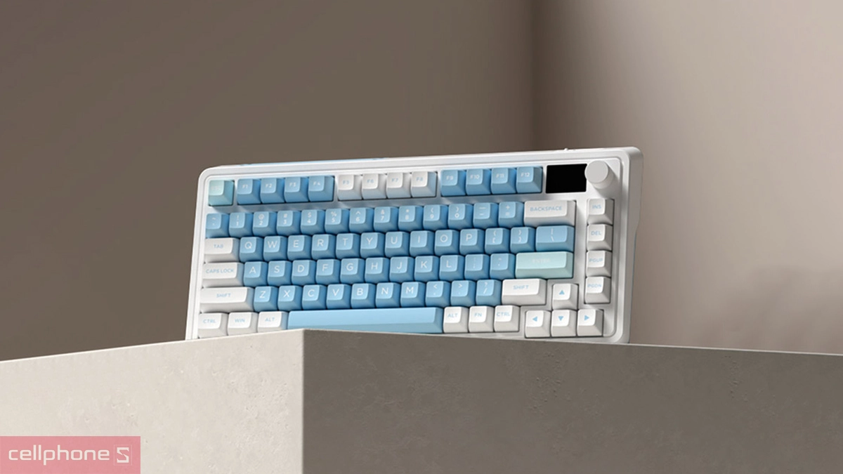 Layout, khả năng kết nối linh hoạt của bàn phím cơ không dây FL-Esports CMK75 Lake Placid Blue