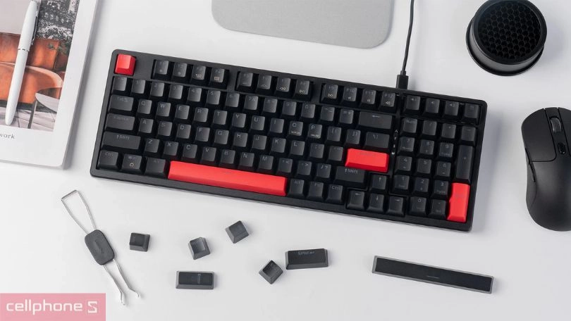 Bàn phím có dây Keychron X5 Red BackLight - Thiết kế hiện đại, keycap chất lượng